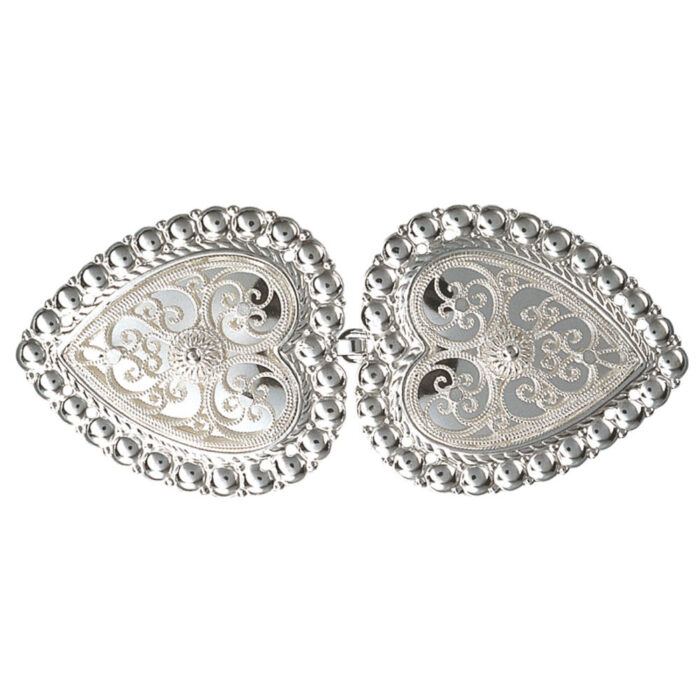 002496 Sylvsmidja - Beltespenner til skinnlist i hvitt sølv med kruser