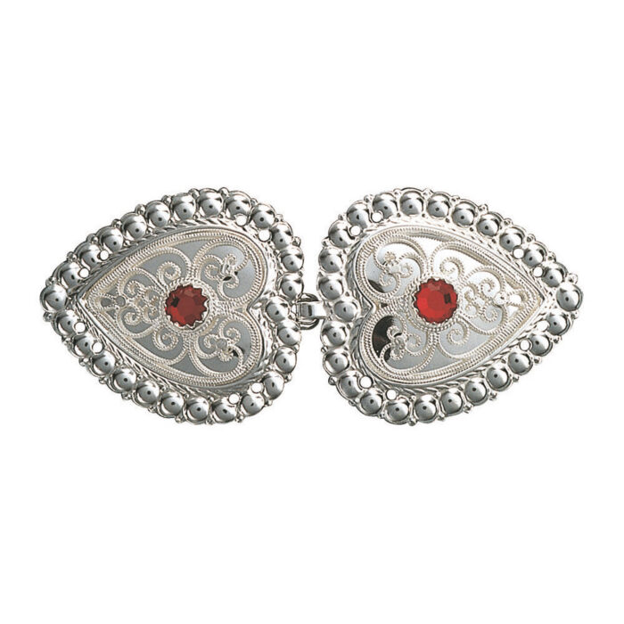 003 407 copy1 Sylvsmidja - Capespenner i hvitt sølv med rød stein, Sunnmøre