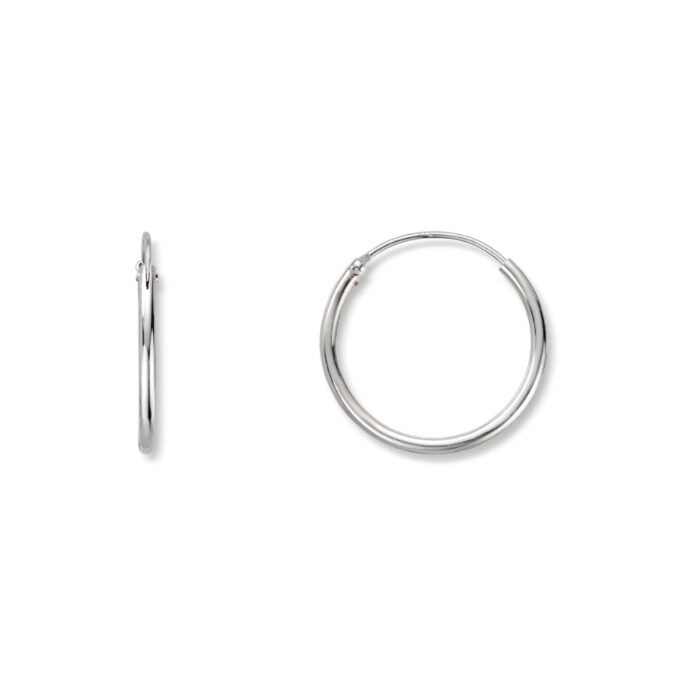 01 10020 015 175 Tynne øreringer i sølv - 20 mm i diameter