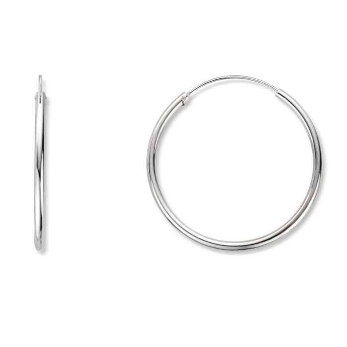 01 10035 020 250 Tynne øreringer i sølv - 3,5 cm i diameter