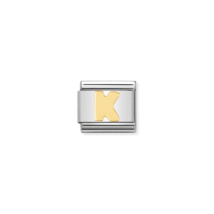 030101 11 01 Nomination - COMPOSABLE Classic LETTERS in stainless steel with 18k gold K Nomination - COMPOSABLE Classic LETTERS in stainless steel with 18k gold K