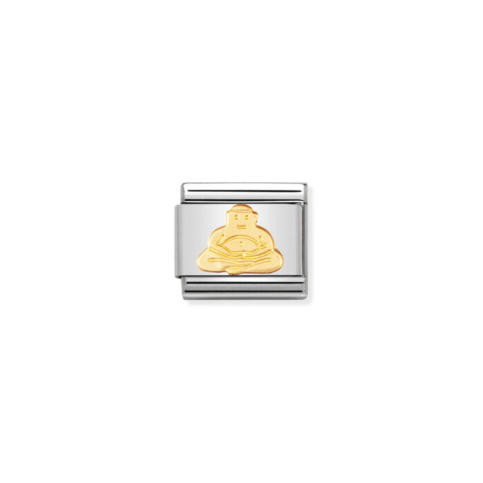 030105 06 01 Nomination - COMPOSABLE Classic RELIGIOUS in stainless steel and 18k gold Buddha