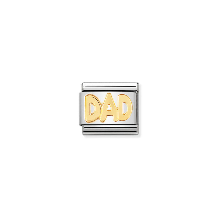 030107 11 01 1 Nomination - COMPOSABLE Classic WRITINGS in stainless steel with 18k gold DAD Nomination - COMPOSABLE Classic WRITINGS in stainless steel with 18k gold DAD
