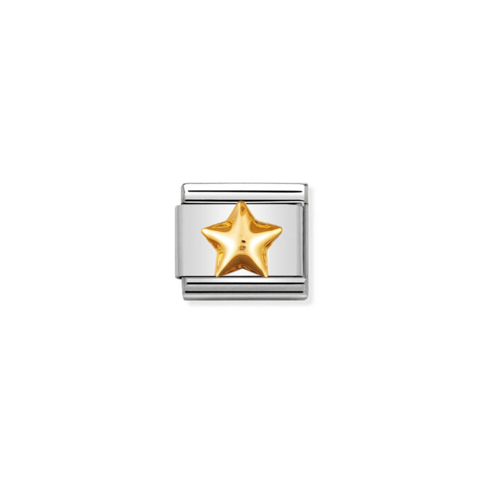 030110 12 01 Nomination - COMPOSABLE Classic FUN in stainless steel with 18k gold Raised star Nomination - COMPOSABLE Classic FUN in stainless steel with 18k gold Raised star