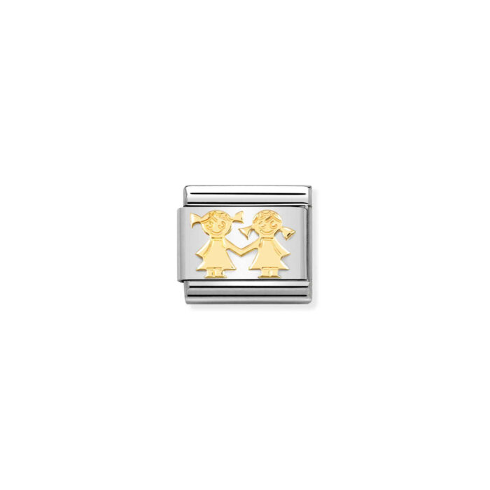 030162 67 01 Nomination - Composable Classic SYMBOLS and steel and 18k gold Sisters