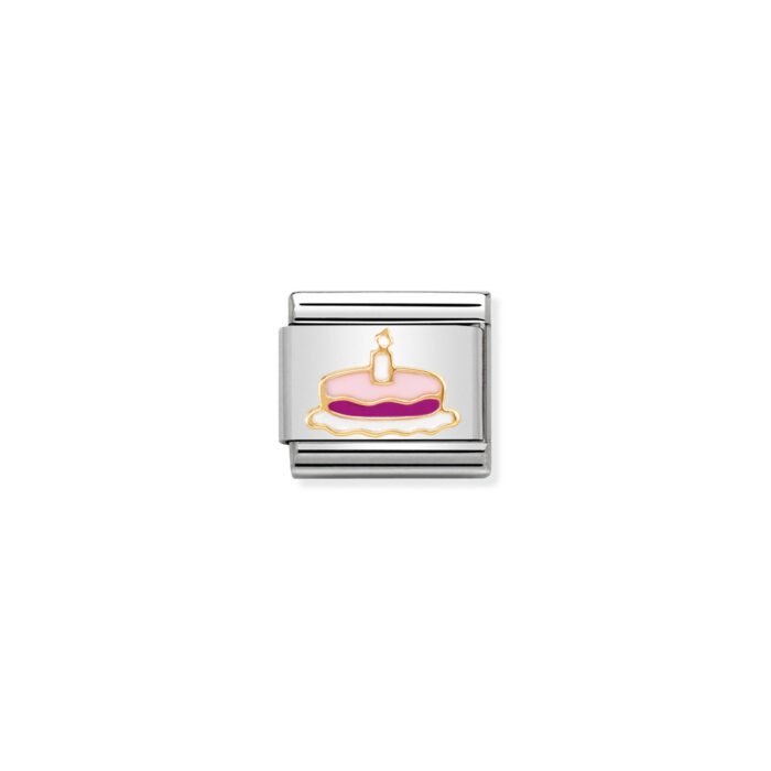 030285 05 01 Nomination - Composable Classic SYMBOLS steel, enamel and 18k gold Cake with candle