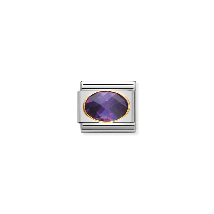 030601 001 01 Nomination - COMPOSABLE Classic FACETED CUBIC zirconia, stainless steel and 18k gold PURPLE Nomination - COMPOSABLE Classic FACETED CUBIC zirconia, stainless steel and 18k gold PURPLE