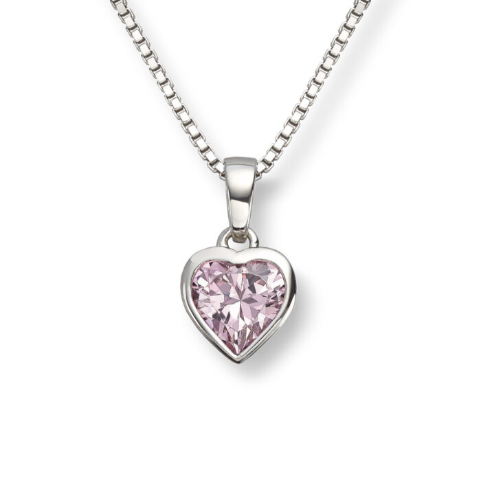 07183RH 1050 Silver by Frisenberg - Halssmykke i sølv med rosa zirkonia Silver by Frisenberg - Halssmykke i sølv med rosa zirkonia