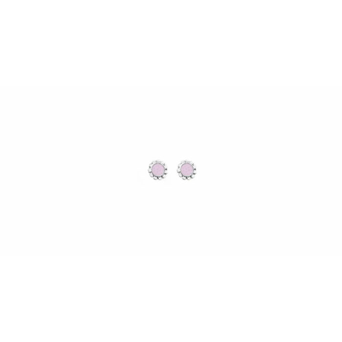 073094 Th. Martinsen - Lykkeblomst ørepynt i sølv, rosa sky