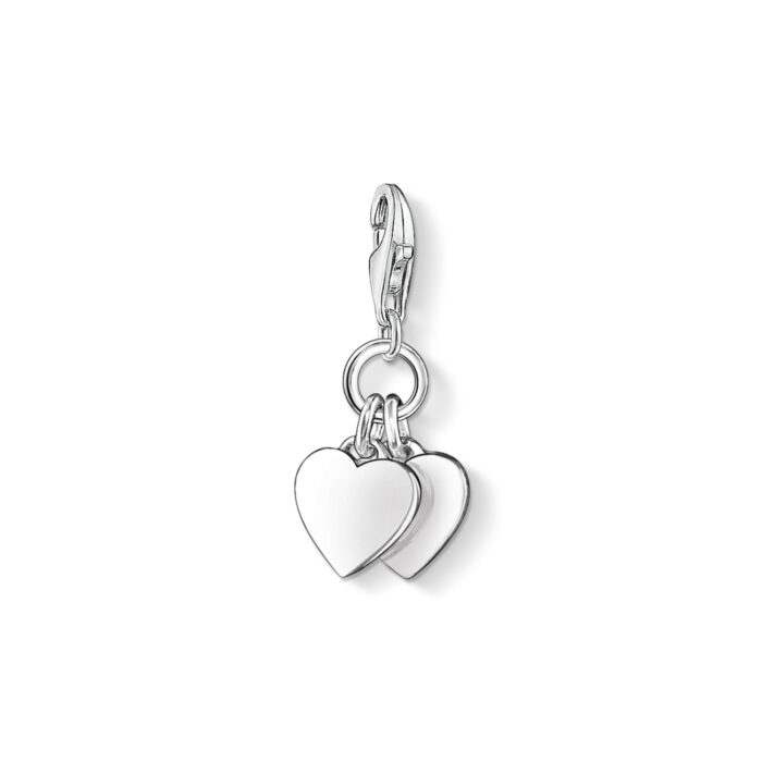 0836 001 12 1 Thomas Sabo - Dobbelt hjerte charm/anheng i sølv - Symbols of Love Thomas Sabo - Dobbelt hjerte charm/anheng i sølv - Symbols of Love
