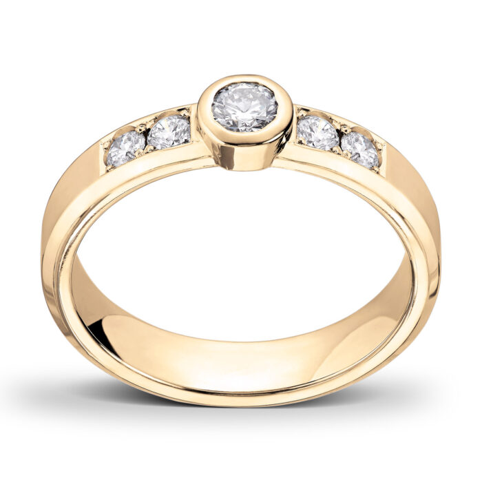 1 x 025 5x005 TW SI GU 18900 1 Diamonds by Frisenberg - Ring i gult gull med diamanter - Totalt 0,45 ct