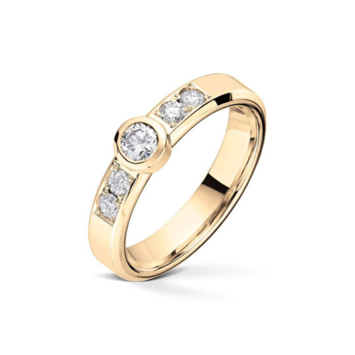 1 x 025 5x005 TW SI GU 18900 600x600 1 Diamonds by Frisenberg - Ring i gult gull med diamanter - Totalt 0,45 ct