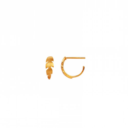 Stine A Jewelry - Petit Creol Feather Earring Gold
