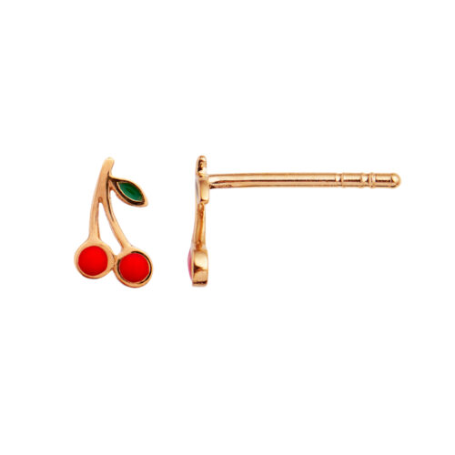 Stine A Jewelry - Petit Cherry Earring Gold Enamel