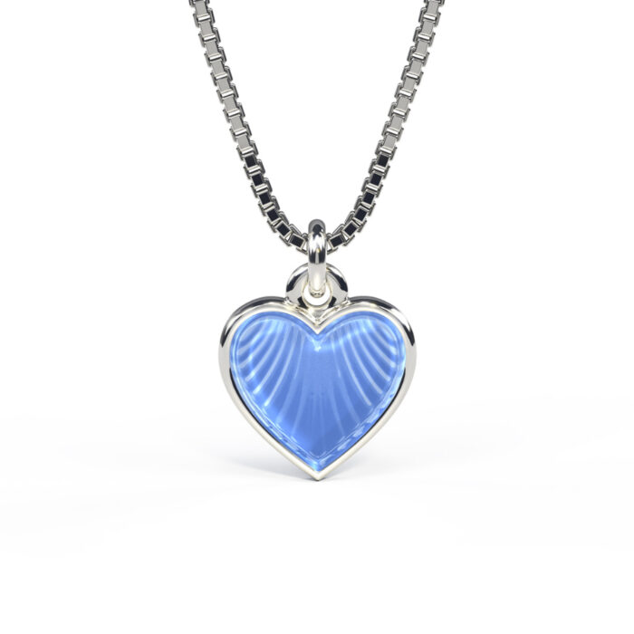 11702 Pia&Per - Halskjede i sølv - Lyseblått hjerte - Medium Pia&Per - Halskjede i sølv - Lyseblått hjerte - Medium