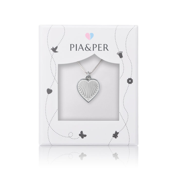 119703 2 Pia&Per - Halskjede i sølv - Hvitt hjerte - Stort Pia&Per - Halskjede i sølv - Hvitt hjerte - Stort