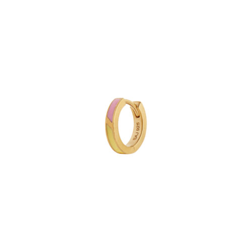Stine A Jewelry - Petit Circus Huggie Earring Yellow & Pink Enamel Gold