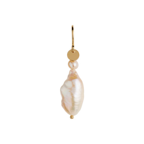 Stine A Jewelry - Long Baroque Pearl Earring White Sorbet Gold