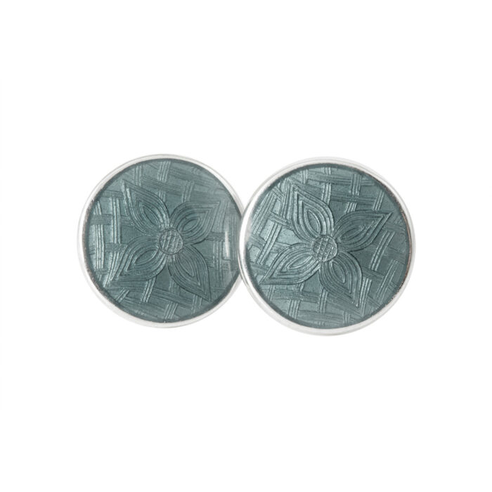 1577 3 Opro - Circle - Ørepynt i 925 sølv med emalje - 10 mm - 62 ulike farger å velge mellom
