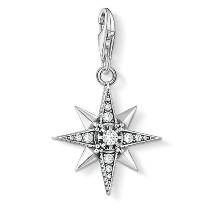 1756 643 14 Thomas Sabo - Charm/anheng i sølv, "Royalty Star" - Moon, Stars & Polar Thomas Sabo - Charm/anheng i sølv, "Royalty Star" - Moon, Stars & Polar