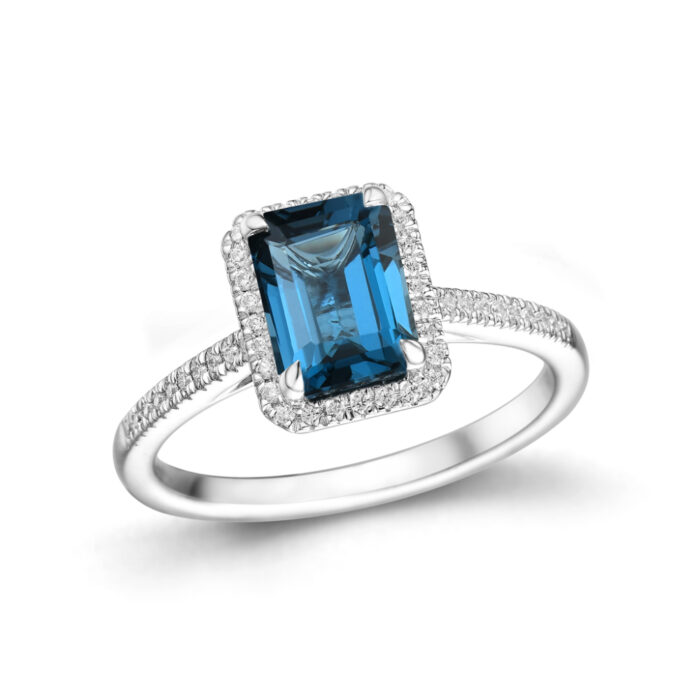 19.02173.G121.W 4 1 Diamonds by Frisenberg - Ring i hvitt gull med London Blå Topas og diamanter