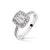 Diamonds by Frisenberg - Ring i hvitt gull med 0,70 ct TW/VS1 cushion cut diamant - Totalt 0,98 ct