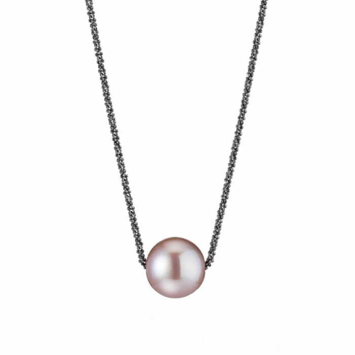 2 81438 12 Gellner - Halssmykke med rosa Ming perle