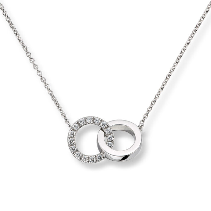 Diamonds by Frisenberg - Halssmykke i hvitt gull med 2 ringer, totalt 0,16 ct