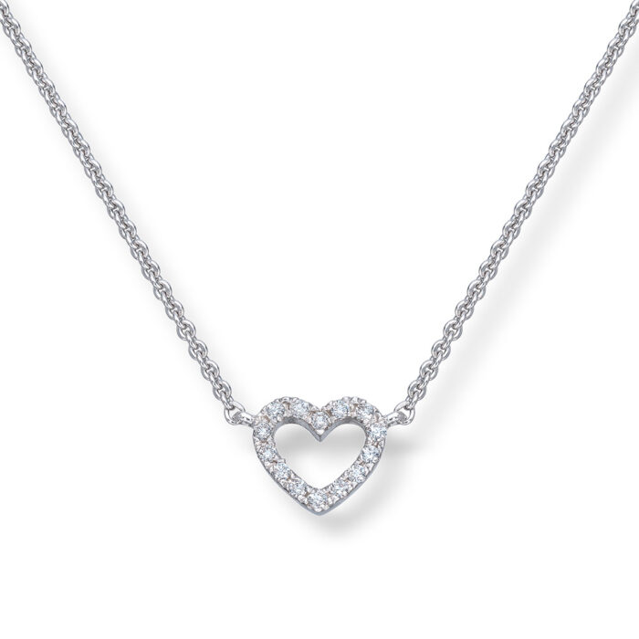 20 10222 610 1295 Silver by Frisenberg - Halssmykke i sølv med zirkonia, åpent hjerte