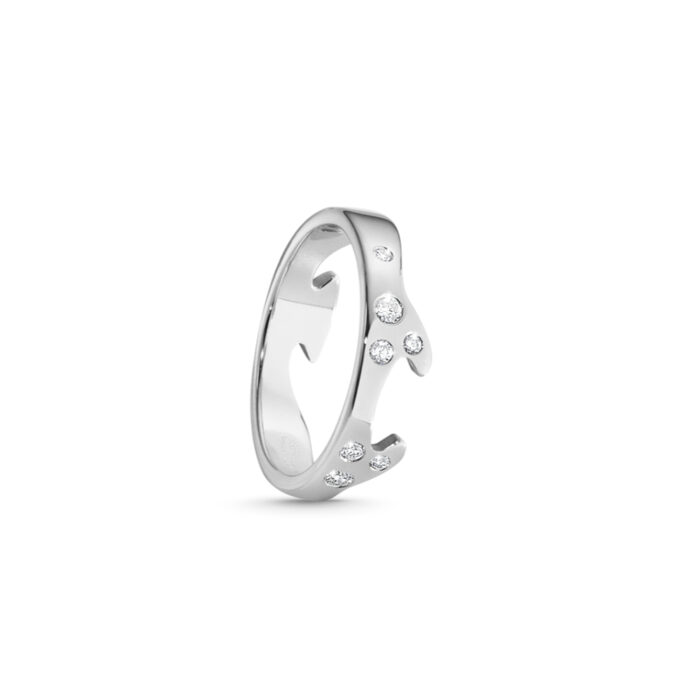 20000325 FUSION END RING AB 1367 WG DIAMOND 0.16CT Georg Jensen - Fusion endering i 18k hvitt gull med diamanter Georg Jensen - Fusion endering i 18k hvitt gull med diamanter