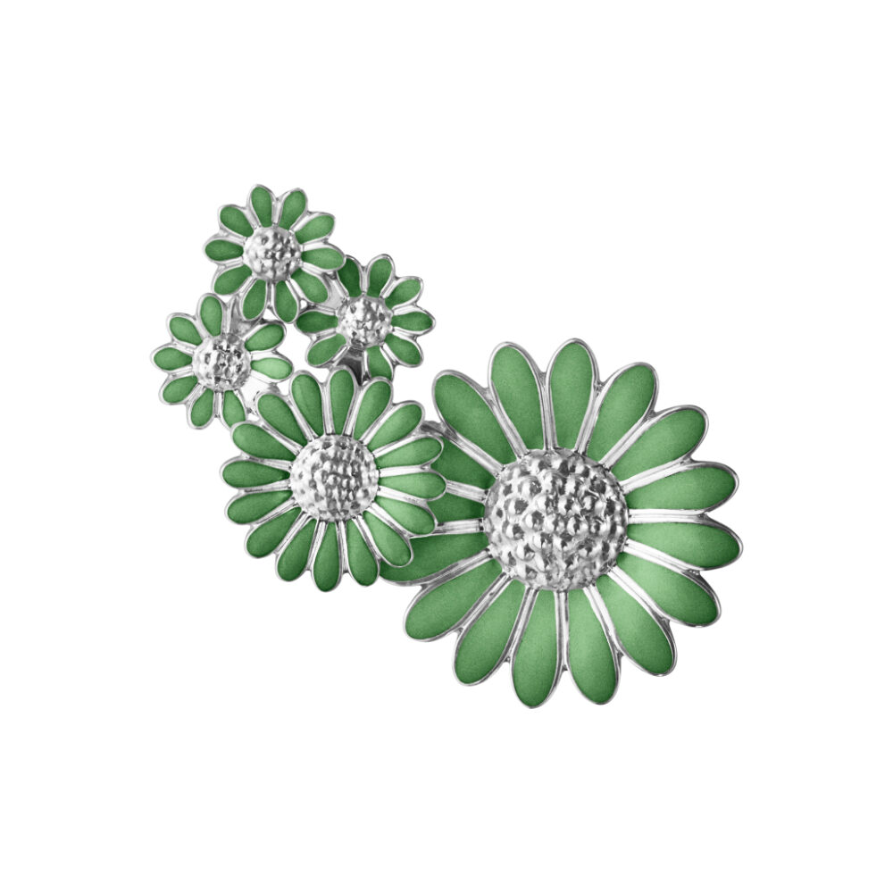 20001362_20001363_DAISY_MEDIUM_EAR_CUFF_SILVER_RH_VIVID_GREEN_ENAMEL