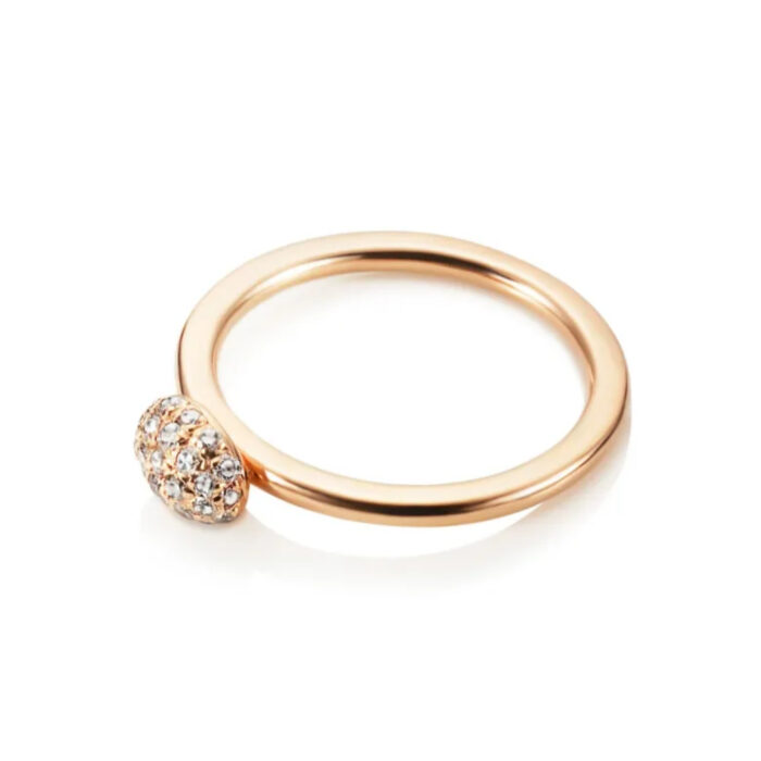 Efva Attling - Love Bead ring i 18k gult gull med diamanter