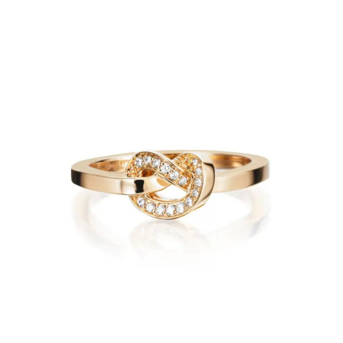 Efva Attling - Love Knot & Stars ring i 18k gult gull med diamanter