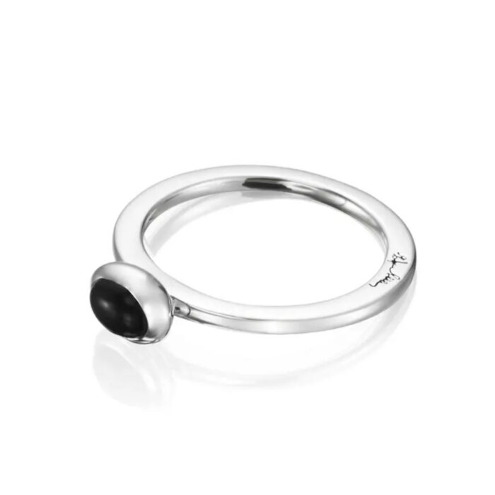 Efva Attling - Love Bead ring i sølv med sort onyx