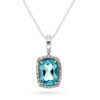 NC Christophersen - Anheng i hvitt gull med Blue Topaz og diamanter