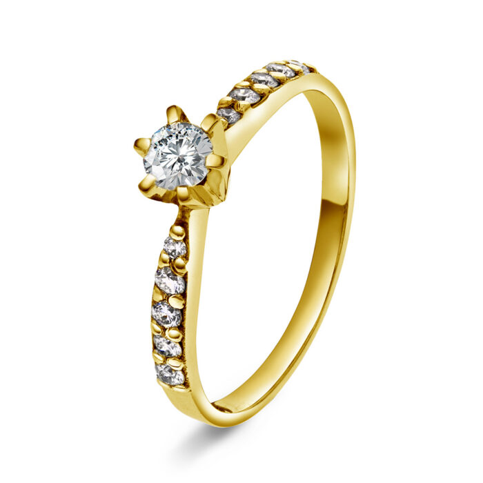 2210004 038 NC Christophersen - Superstar ring i gult gull med diamanter - 0,38 ct TW/SI NC Christophersen - Superstar ring i gult gull med diamanter - 0,38 ct TW/SI