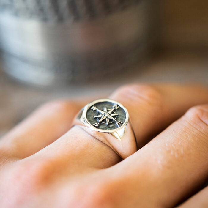 310087 1 ALEXANDER - Kompass Ring I Sølv