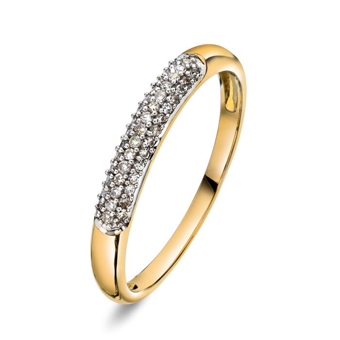 56987 Pan Jewelry - Ring i 585 gull med 43 stk 16-cut WP diamanter - 0,15 ct - 2,8 mm