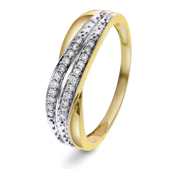 59652 PAN Jewelry - Ring i gult gull med diamanter - 0,10 ct W/P