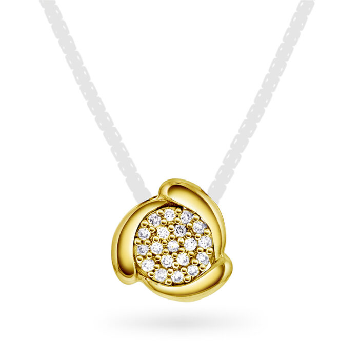 59657 PAN Jewelry - Anheng i gult gull med diamanter - 0,06 ct W/P