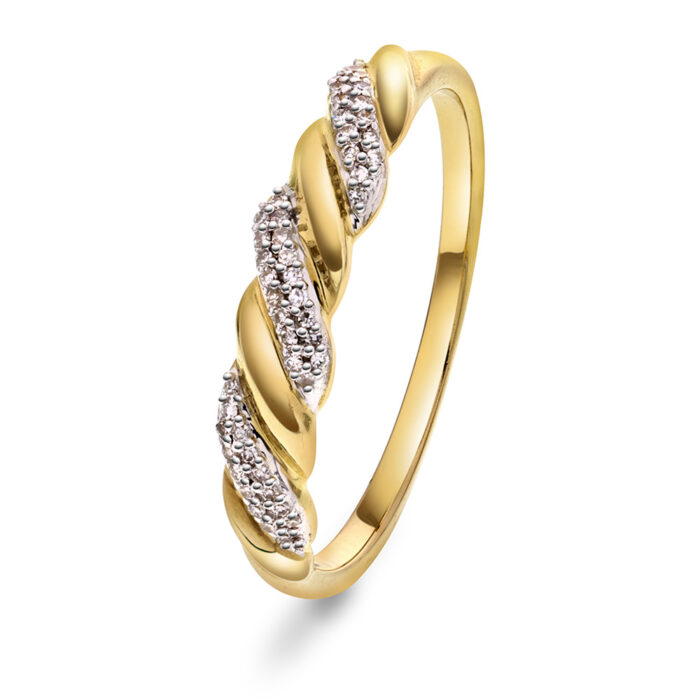 59669 PAN Jewelry - Ring i gult gull med diamanter - 0,06 ct W/P