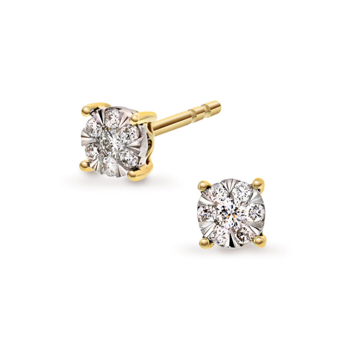 59675 PAN Jewelry - Ørepynt i gult gull med diamanter - 0,13 ct W/SI