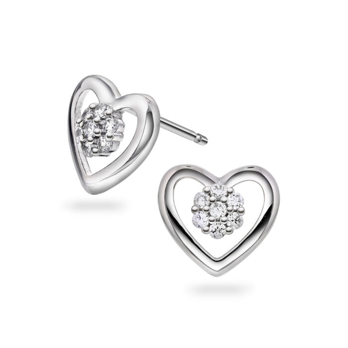 991638 PAN Jewelry - Hjerte ørepynt i sølv med zirkonia PAN Jewelry - Hjerte ørepynt i sølv med zirkonia