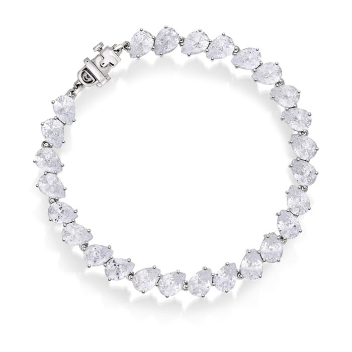 991678 PAN Jewelry - Armbånd i rhodinert sølv med hvit zirkonia