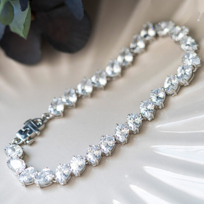 991678 3 PAN Jewelry - Armbånd i rhodinert sølv med hvit zirkonia