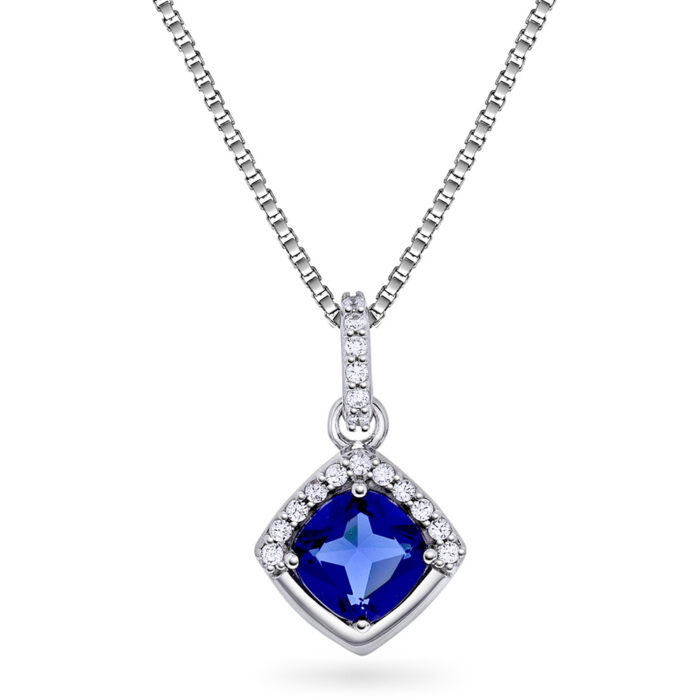 991707 PAN Jewelry - Halssmykke i sølv med blå zirkonia PAN Jewelry - Halssmykke i sølv med blå zirkonia