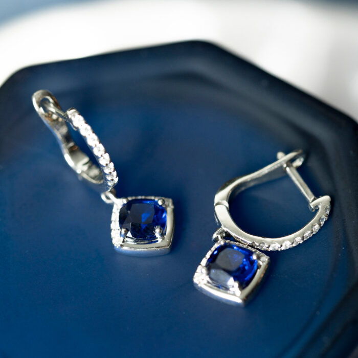 991708 3 PAN Jewelry - Ørepynt i sølv med blå zirkonia
