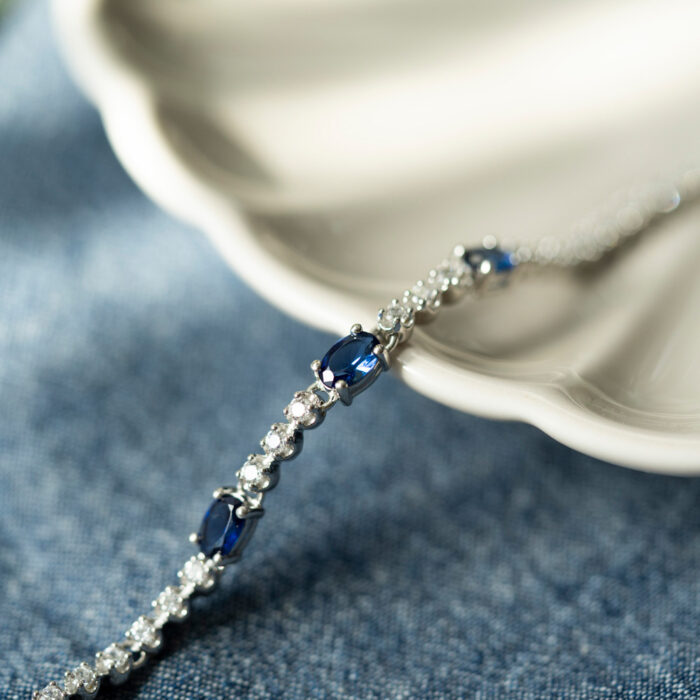 991710 1 PAN Jewelry - Armbånd i sølv med blå zirkonia