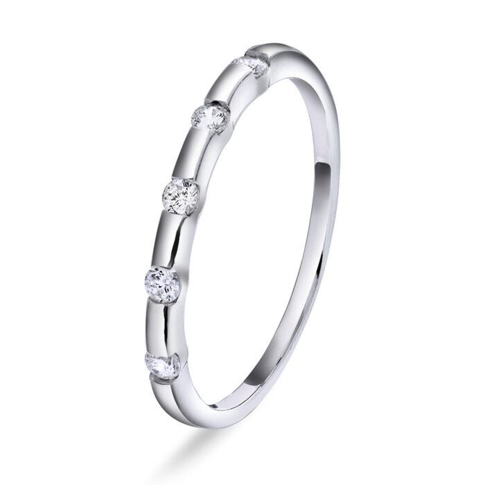 991751 PAN Jewelry - Tynn ring i sølv med zirkonia