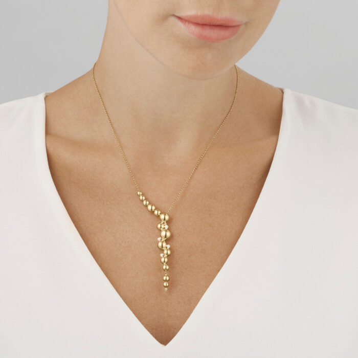 Georg Jensen - Grape halssmykke i 18k gult gull med diamanter - Bilde 2